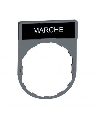Harmony porte-étiquette plate 30x40 plastique gris avec étiq 8x27 MARCHE SCHNEIDER ZBY2103C0