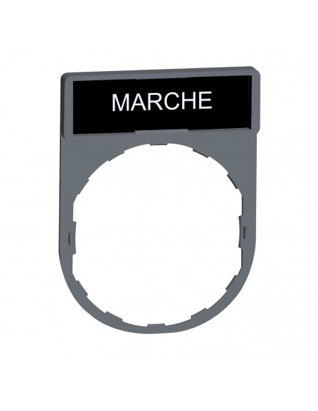 Harmony porte-étiquette plate 30x40 plastique gris avec étiq 8x27 MARCHE SCHNEIDER ZBY2103C0