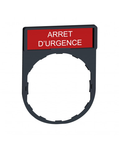 Harmony porte-étiquette 30x40 + étiquette 'ARRET D'URGENCE' 8x27 blanc/rouge SCHNEIDER ZBY2130