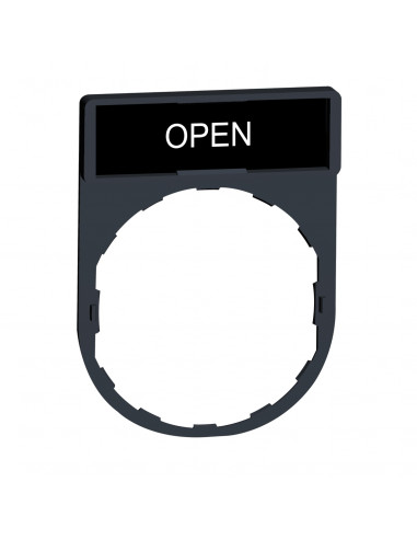 Harmony porte étiquette 30 x 40 mm standard diam. 22 avec étiquette OPEN SCHNEIDER ZBY2313