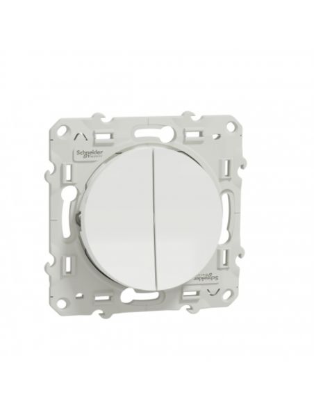Double va et vient Blanc connexion rapide à vis ODACE SCHNEIDER S520214