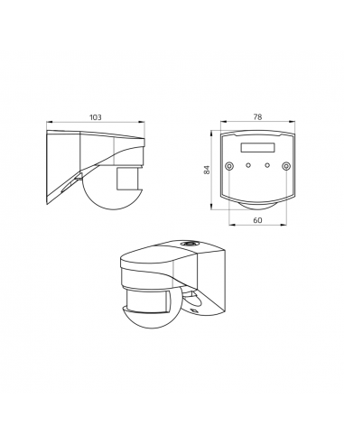LC-Click-N 200-BL détecteur de mouvement LC-Click 200° + 360° blanc LUXOMAT 91002