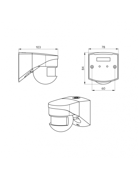 LC-Click-N 200-BL détecteur de mouvement LC-Click 200° + 360° blanc LUXOMAT 91002