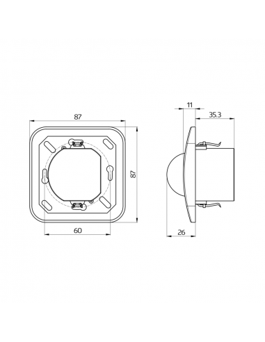INDOOR 180/S COMPLET DÉTECTEUR DE MOUVEMENT ENCASTRÉ 180° ET 8 M ESCLAVE 921355 LUXOMAT 92135