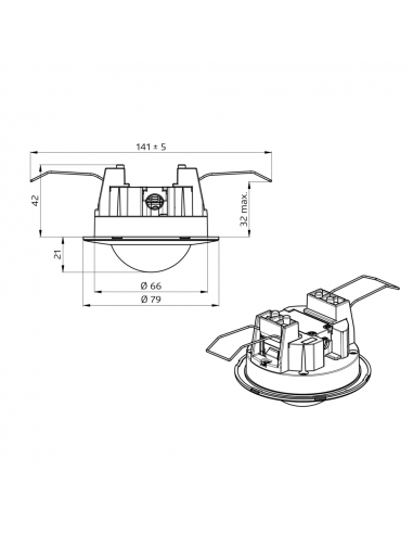 BL-2-FP DÉTECTEUR DE MOUVEMENT POUR FAUX PLAFOND 933174 LUXOMAT 93317