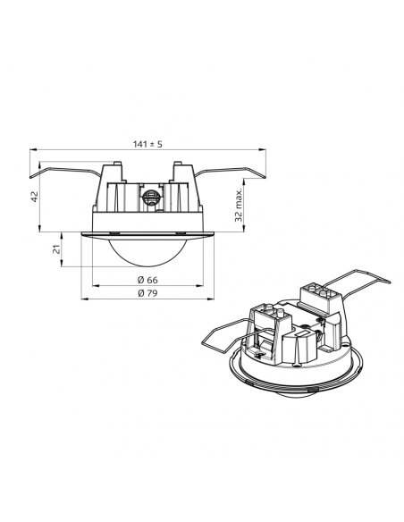 BL-2-FP DÉTECTEUR DE MOUVEMENT POUR FAUX PLAFOND 933174 LUXOMAT 93317