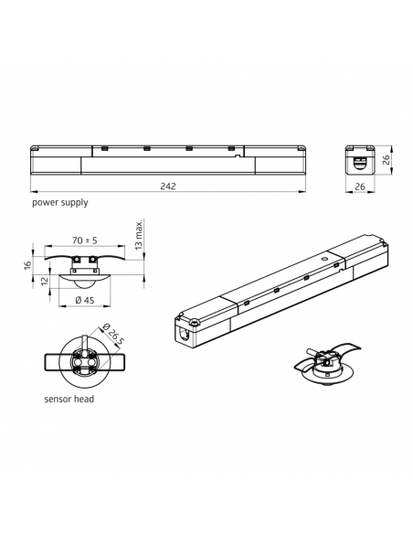 PD9N-M-DACO DALI-2 MINI DÉTECTEUR DE PRÉSENCE, CONTRÔLEUR D'APPLI DALI 934706 LUXOMAT 93470