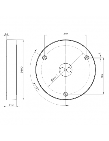 AL93-20-300-LED-3C-HF HUBLOT À LED 3 TEMP AVEC UN DÉTECTEUR À HYPERFRÉQUENCE 936328 LUXOMATIC 93632