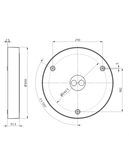 AL93-20-300-LED-3C-HF HUBLOT À LED 3 TEMP AVEC UN DÉTECTEUR À HYPERFRÉQUENCE 936328 LUXOMATIC 93632