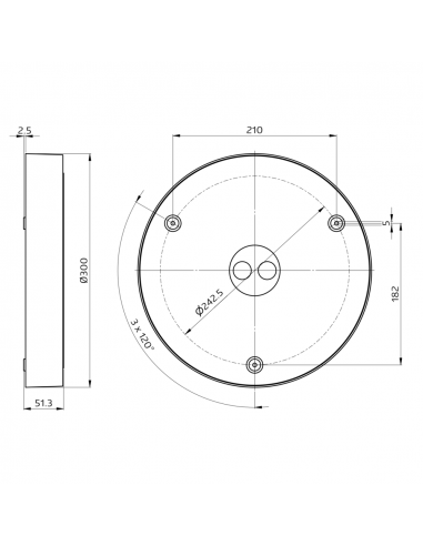AL93-20-300-LED-3C HUBLOT À LED PLAT AVEC 3 RÉGLAGES DE TEMPÉRATURE DE COULEURS 936335 LUXOMATIC 93633