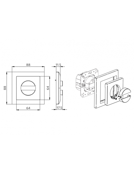 CADRE 140-L IP20 - RAL1013 CADRE 140-L IP20 - RAL1013 BLANC IVOIRE 943449 LUXOMAT 94344