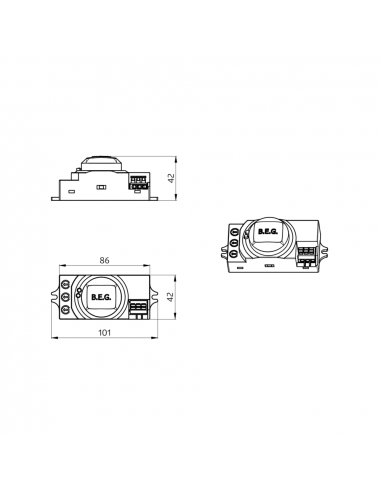 HF-MD1 DÉTECTEUR DE MOUVEMENT HYPERFRÉQUENCES À INTÉGRER 944019 LUXOMAT 94401