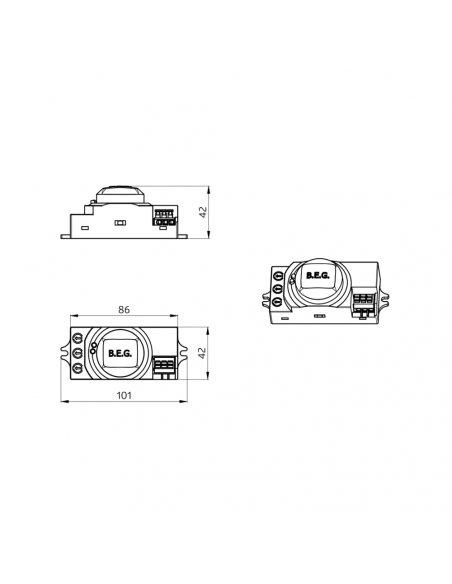 HF-MD1 DÉTECTEUR DE MOUVEMENT HYPERFRÉQUENCES À INTÉGRER 944019 LUXOMAT 94401