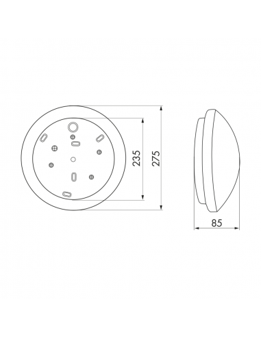 HUBLOT L1 MUR./PLAF. HUBLOT POUR MONTAGE MURAL OU PLAFOND IDÉAL POUR HF-L1 944538 LUXOMATIC 94453