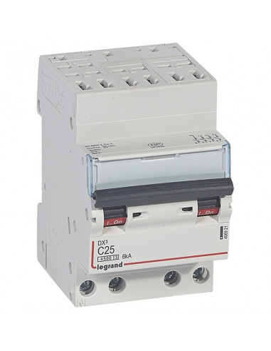 DX3 DISJONCTEUR TETRAPOLAIRE COURBE C 25A 4500A/6KA AUTO LEGRAND 406921