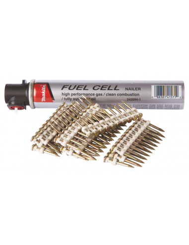 Packs : 1000 Clous C6 + 1 cartouche de gaz pour cloueur à béton (GN420C, PULSA700E, NC40G) MAKITA 196292-8