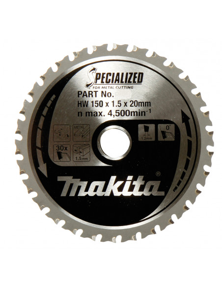 LAME CARBURE ALU 150x20x52D MAKITA B-47064