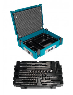 COFFRET MAKPAC 17PCS SDS-PLUS FORETS,PICS & BURIN MAKITA B-52059