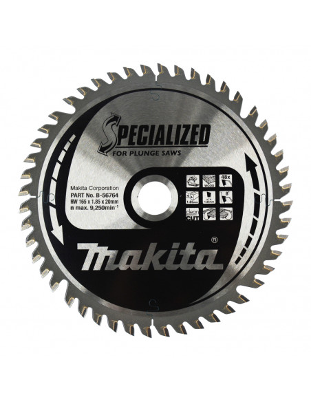 Lame de scie circulaire alliage T.C.T spécialisé 165x20mm 48 dents MAKITA B-56764