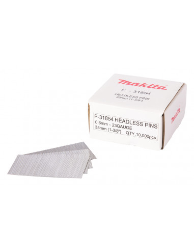 10000 Clous Finettes 23 Ga 35 mm pour cloueurs pneumatiques et à batterie  MAKITA F-31854