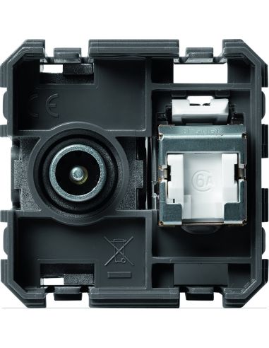 Prise TV+RJ45 prise gallery 2 modules HAGER WXF240