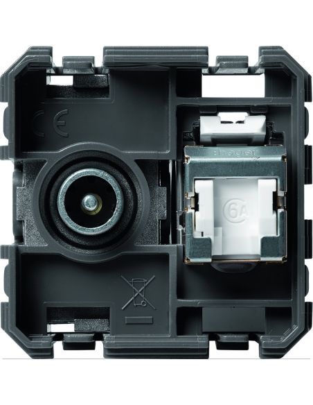 Prise TV+RJ45 prise gallery 2 modules HAGER WXF240