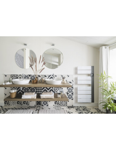 Balica sèche-serviettes avec soufflerie 1500W blanc et anthracite MULLER INTUITIV M109225