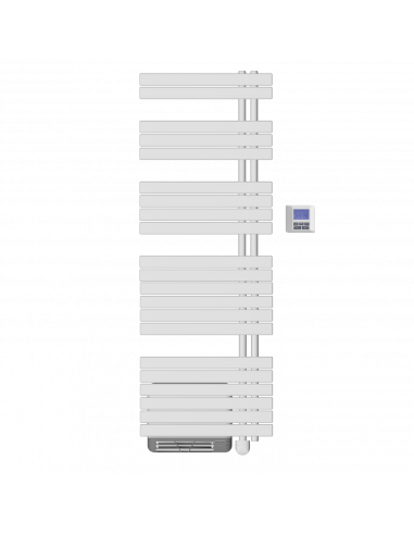 Sèche-serviettes fluide osya - 750W+boost soufflerie - blanc - asym. droit MULLER INTUITIV NEK2556FDTP