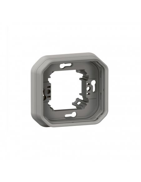 Support plaque étanche pour montage encastré 1 poste Plexo gris LEGRAND 069681L