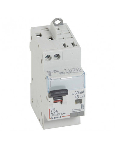 DISJONCTEUR DIFFERENCIEL DX3 1P+N C 25A AC 30MA LEGRAND 410807