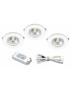 KIT MEUBLE LED Encastrés blancs avec LED G4 1,8W 3000K 150lm driver inclus ARIC 50775