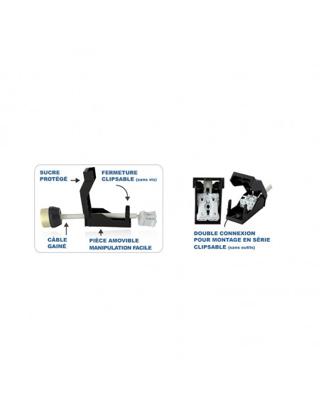 DOUILLE CERAMIQUE GU-10 AUTOMATIQUE CL2 + CABLE MIIDEX VISION-EL 100020
