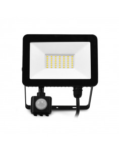 LUMOS SLIM II PROJECTEUR 30W 4000K PLAT NOIR + DETECT IP65 MIIDEX VISION-EL 100049 2