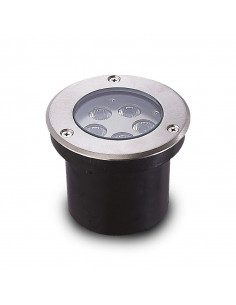 Spot LED Encastrable Sol Rond 5W 3000K Inox 316L ETNA 108mm IP67 MIIDEX 677923