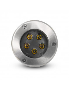 Spot LED Encastrable Sol Rond 5W 3000K Inox 316L ETNA 108mm IP67 MIIDEX 677923 2