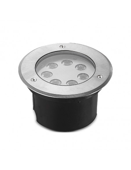 Spot ETNA Led Encastrable Sol Rond 7 Watts 3000K Inox 316L D.150mm IP67 MIIDEX VISION-EL 677927