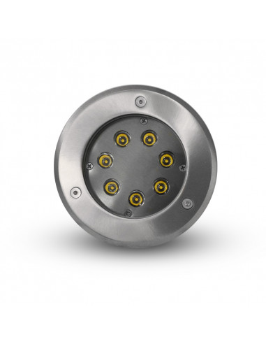 Spot ETNA Led Encastrable Sol Rond 7 Watts 3000K Inox 316L D.150mm IP67 MIIDEX VISION-EL 677927