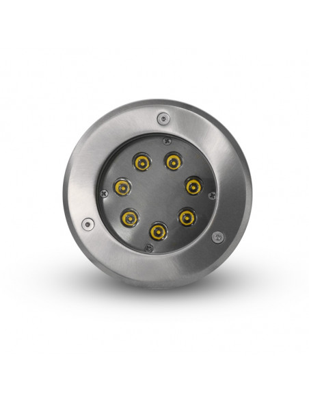 Spot ETNA Led Encastrable Sol Rond 7 Watts 3000K Inox 316L D.150mm IP67 MIIDEX VISION-EL 677927