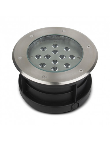 Spot LED ETNA Encastrable Sol Rond 12 Watts 3000K Inox 316 L IP67 MIIDEX VISION-EL 677935