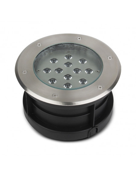 Spot LED ETNA Encastrable Sol Rond 12 Watts 3000K Inox 316 L IP67 MIIDEX VISION-EL 677935