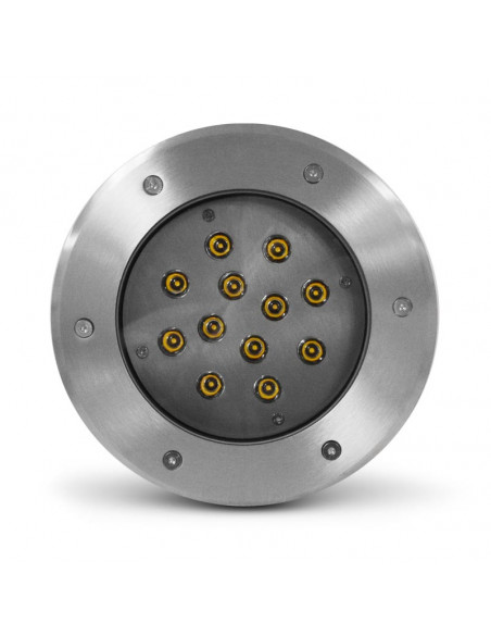 Spot LED ETNA Encastrable Sol Rond 12 Watts 3000K Inox 316 L IP67 MIIDEX VISION-EL 677935