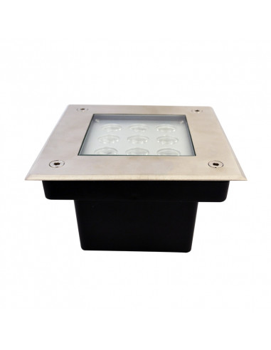 ETNA CARRE SPOT ENCASTRABLE SOL 9W 3000K IP67 INOX 316L MIIDEX VISION-EL 70642