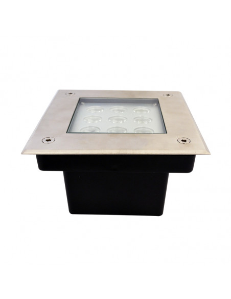 ETNA CARRE SPOT ENCASTRABLE SOL 9W 3000K IP67 INOX 316L MIIDEX VISION-EL 70642