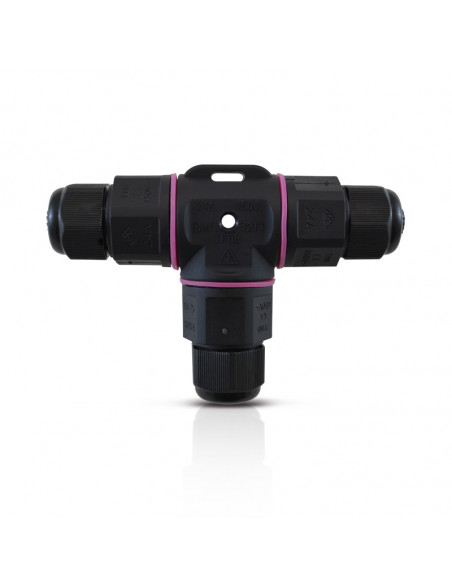 CONNECT ETANCHE FORME T IP68 250V NOIR 3 FILS MIIDEX VISION-EL 7211