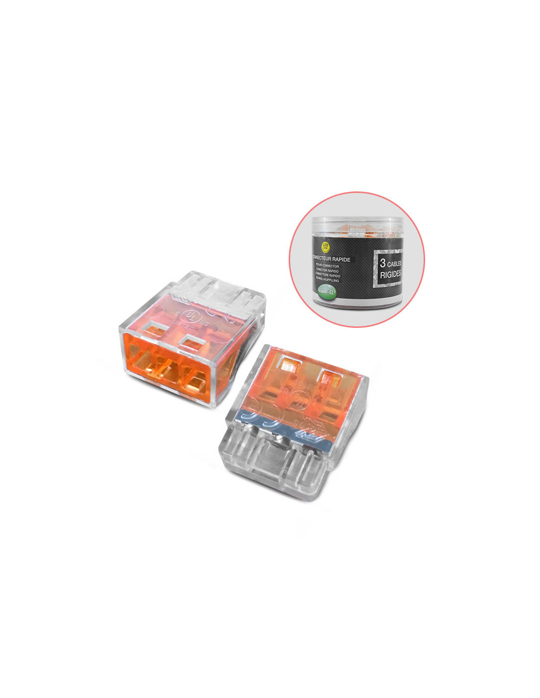 CONNECT RAPIDE 3 FILS RIGIDE BOITE DE 100 MIIDEX VISION-EL 72230