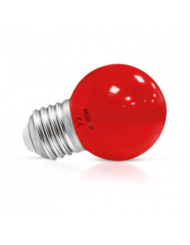 LED 1W BULB E27 ROUGE BLISTER X2 MIIDEX VISION-EL 76181