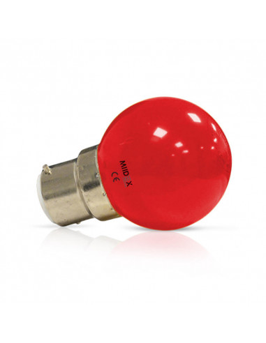 LED 1W BULB B22 ROUGE BOITE MIIDEX VISION-EL 7642