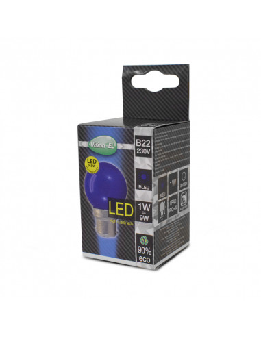 LED 1W BULB B22 BLEUE BOITE MIIDEX VISION-EL 7643