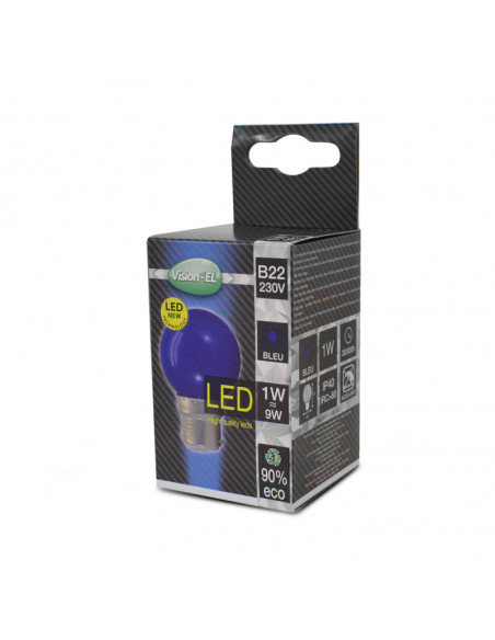 LED 1W BULB B22 BLEUE BOITE MIIDEX VISION-EL 7643