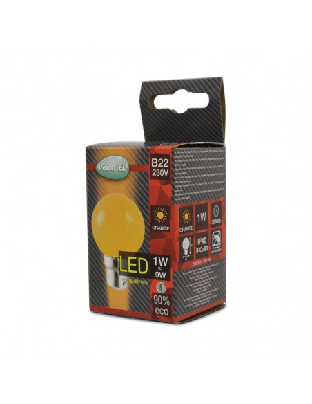 LED 1W BULB B22 ORANGE BOITE MIIDEX VISION-EL 7647